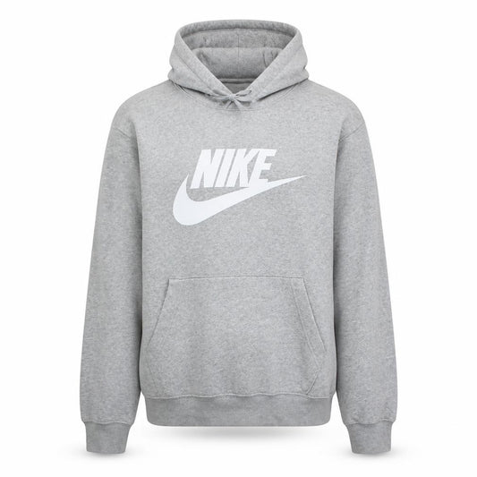 Front view of Nike Men's Grey Pullover Hoodie Medium Sport Graphic Fleece