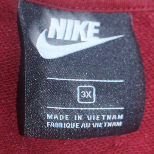 Nike Men's Red 3XL Pullover Hoodie Sweatshirt with Logo