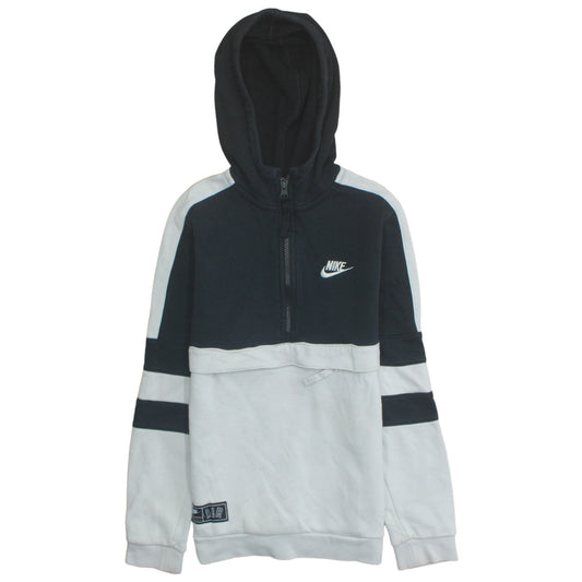 Nike Boys Black & White Half Zip Colourblock Hoodie 12-13 Years