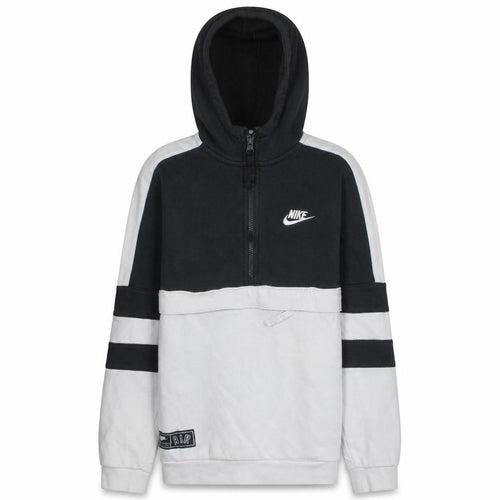 Nike Boys Black & White Half Zip Colourblock Hoodie 12-13 Years