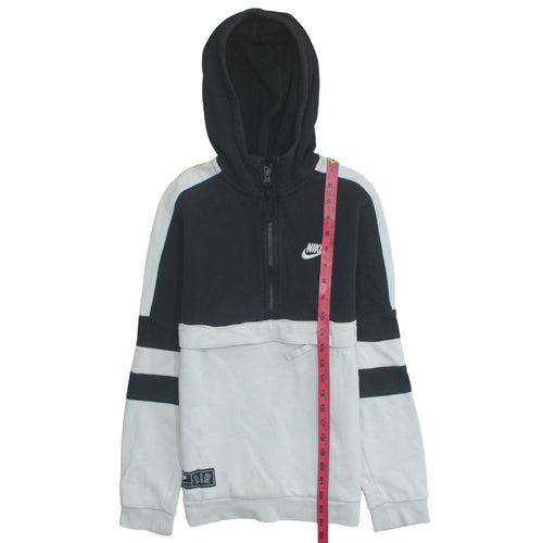 Nike Boys Black & White Half Zip Colourblock Hoodie 12-13 Years