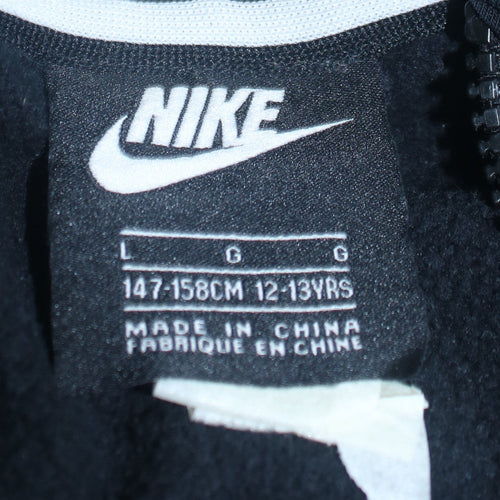 Nike Teens Black Pullover Hoodie L Logo Fleece Sweatshirt
