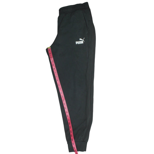 Puma Men Black Jogger Trousers L Regular Fit Elastic Waist Pocketed