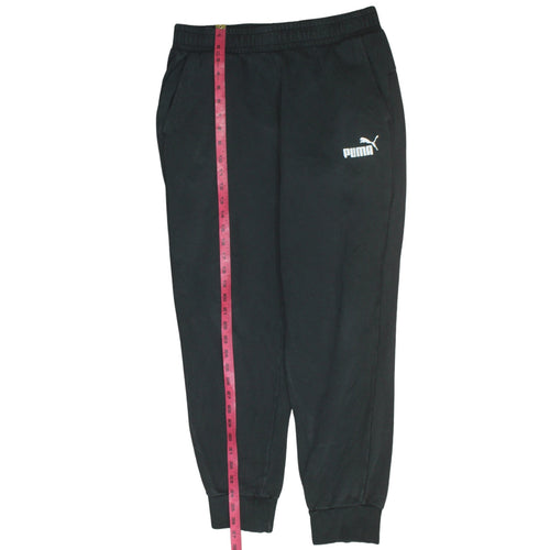 Puma Men Black Jogger Trousers L Regular Fit Elastic Waist Pocketed