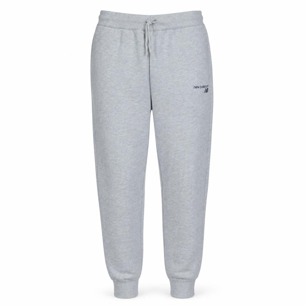 Front view of New Balance Men Grey XL Jogger Sweatpants Cuffed Drawstring