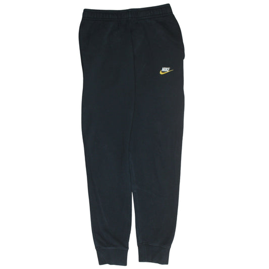 Nike Men Black Jogger Sweatpants S Elastic Waist Fleece Tapered