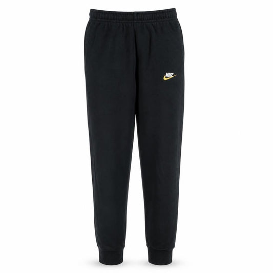 Front view of Nike Men Black Jogger Sweatpants S Elastic Waist Fleece Tapered