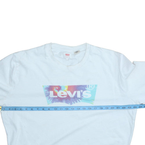 Levi's Womens White Logo Crew Neck Pullover Sweatshirt L
