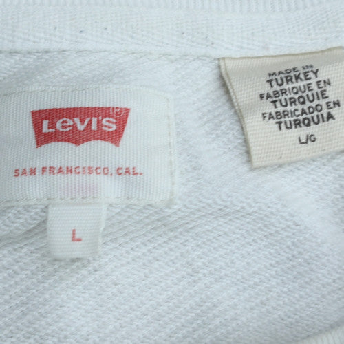 Levi's Womens White Logo Crew Neck Pullover Sweatshirt L