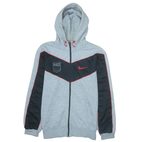 Nike Mens Grey Full Zip Hoodie M Sports Fleece Sweatshirt