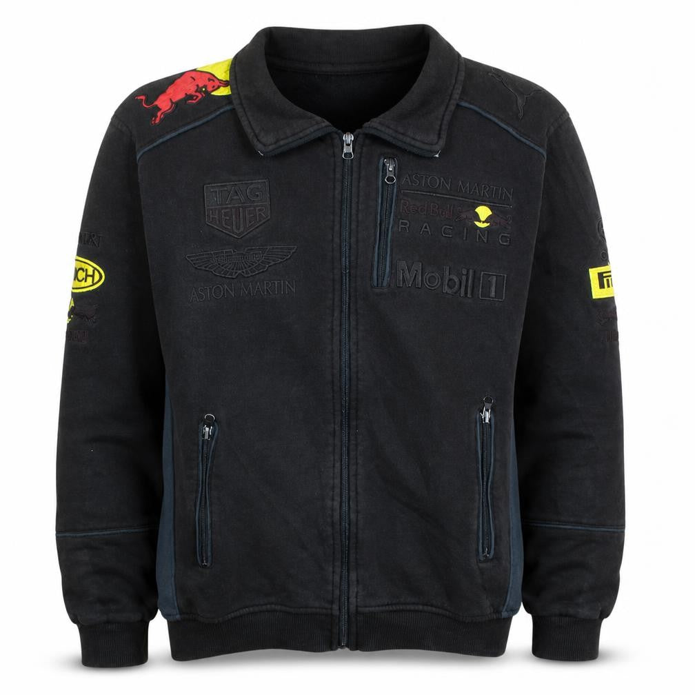 Red Bull Racing Men's Black Full Zip Fleece Sweatshirt M
