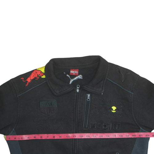 Red Bull Racing Men's Black Full Zip Fleece Sweatshirt M