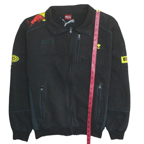 Red Bull Racing Men's Black Full Zip Fleece Sweatshirt M