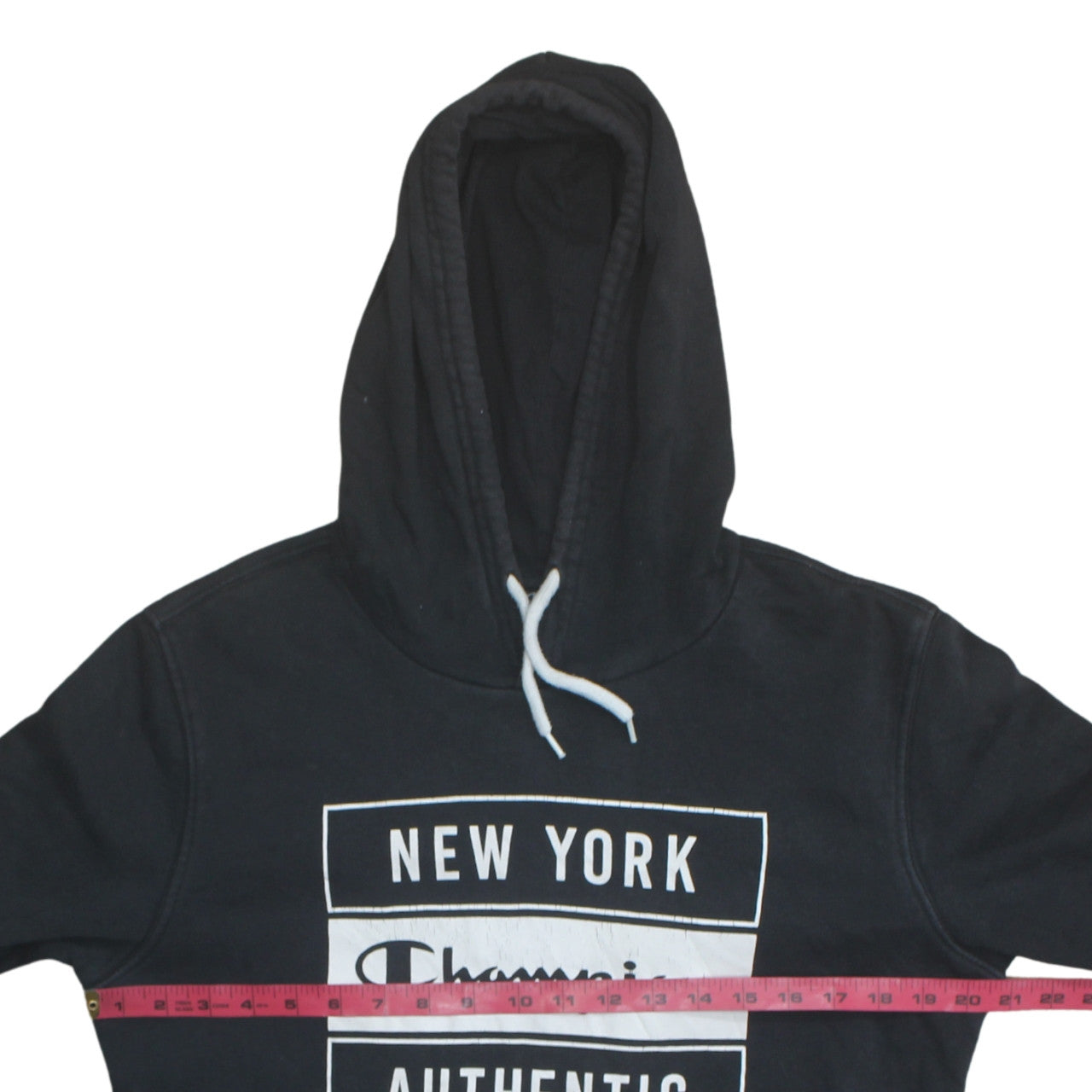 Champion Men's Black Pullover Hoodie Medium Graphic New York Authentic