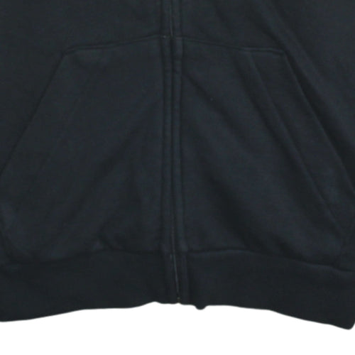 Adidas Women's Black Full Zip Hoodie Size 12-14 M Logo Print
