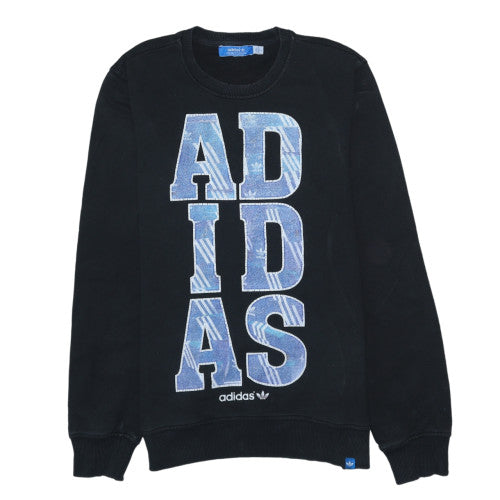 Adidas Women Black Crew Neck Pullover Sweatshirt Size M