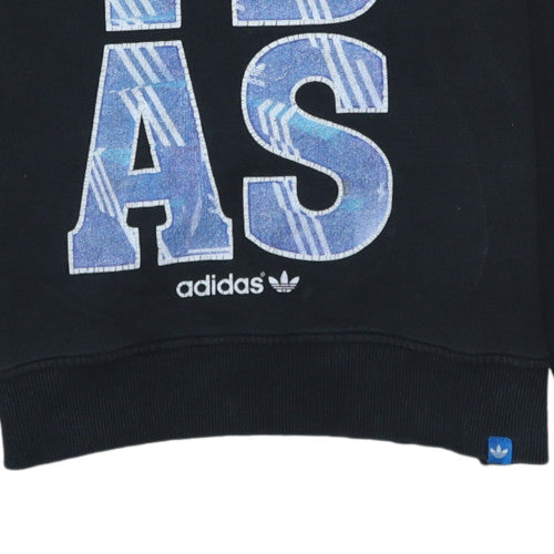 Adidas Women Black Crew Neck Pullover Sweatshirt Size M