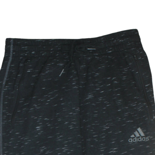 Adidas Men’s Black Cotton Blend Jogger Trousers M Regular Fit