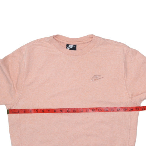 Nike Womens Pink Cotton Blend Crew Neck Pullover Sweatshirt S
