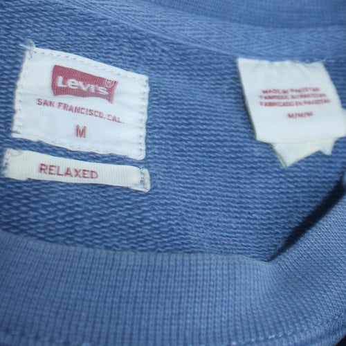 Levi's Men's Blue Relaxed Fit Crew Neck Logo Sweatshirt M