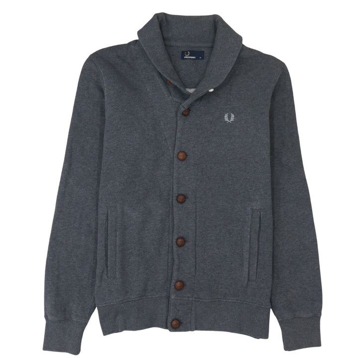 Fred Perry Men's Grey Button Cardigan Sweatshirt M