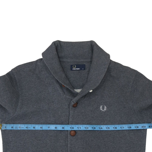 Fred Perry Men's Grey Button Cardigan Sweatshirt M