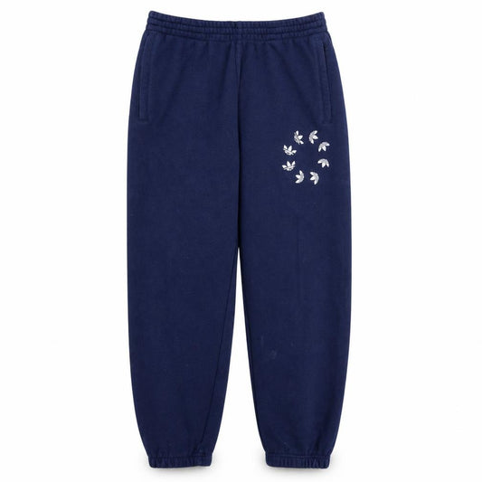 Front view of Adidas Men's Blue Regular Fit Fleece Sweatpants M Casual
