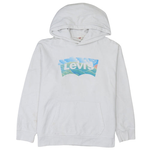 Levi's Women's White XL Pullover Hoodie with Logo Print