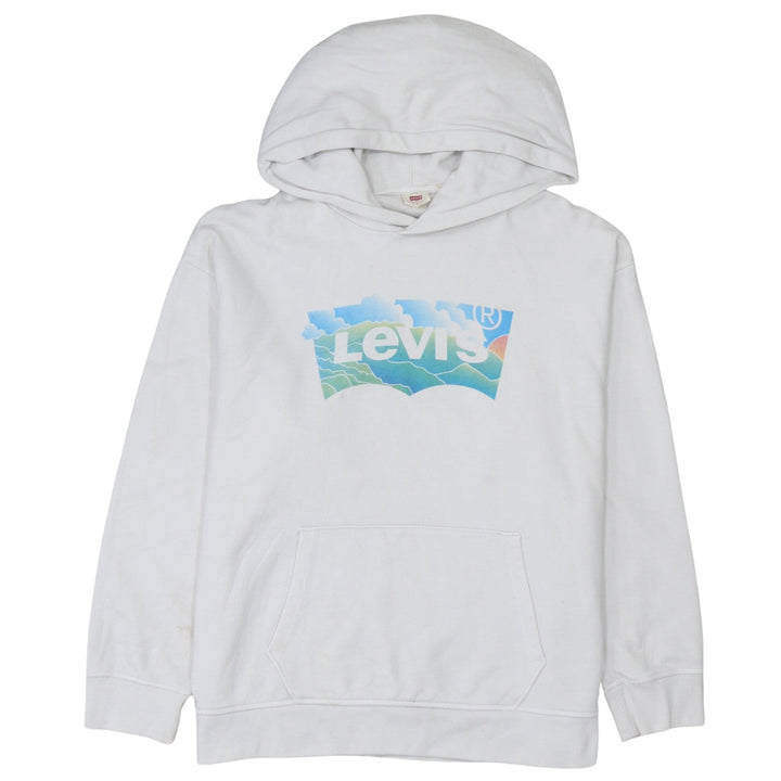 Levi's Women's White XL Pullover Hoodie with Logo Print