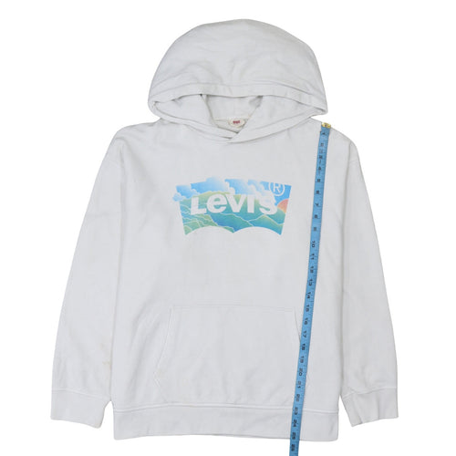 Levi's Women's White XL Pullover Hoodie with Logo Print