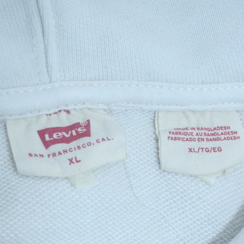 Levi's Women's White XL Pullover Hoodie with Logo Print