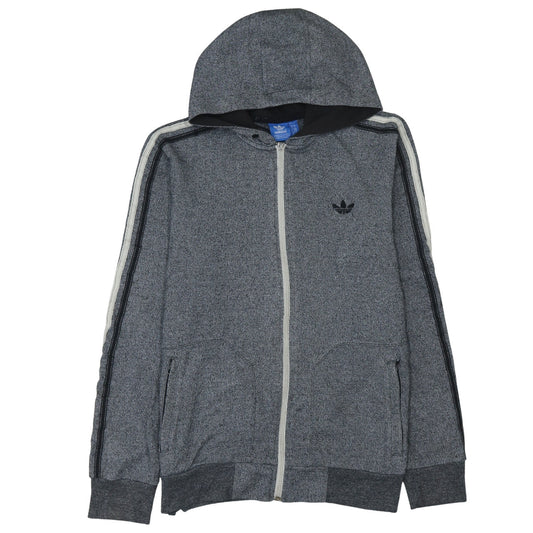 Adidas Mens Grey Full Zip Hoodie Size M Sportswear Hooded Jacket