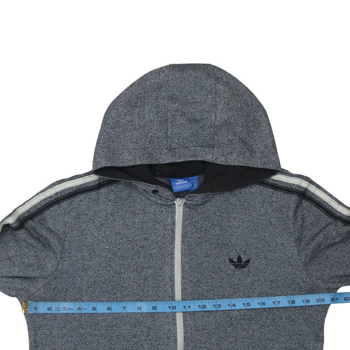 Adidas Mens Grey Full Zip Hoodie Size M Sportswear Hooded Jacket