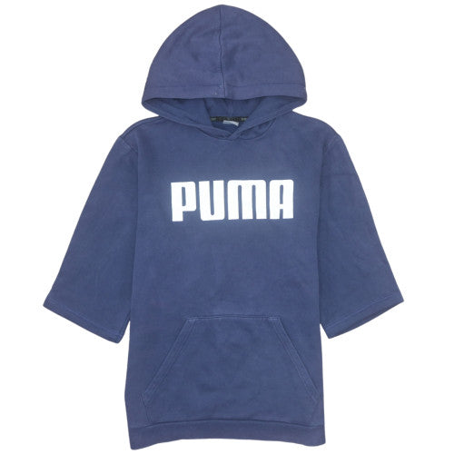 Puma Boys Blue Hoodie Short Sleeve Pullover Cotton Blend 12 Years