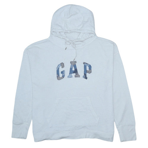 GAP Men's White Pullover Hoodie M Logo Fleece Hooded Sweatshirt