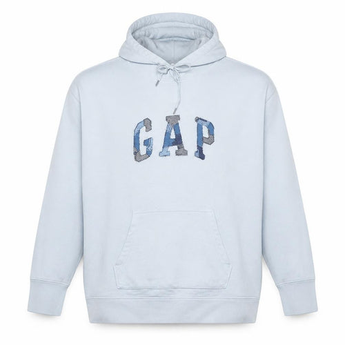 GAP Men's White Pullover Hoodie M Logo Fleece Hooded Sweatshirt