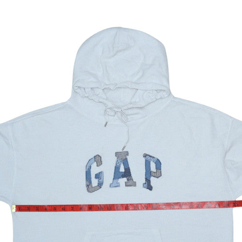 GAP Men's White Pullover Hoodie M Logo Fleece Hooded Sweatshirt