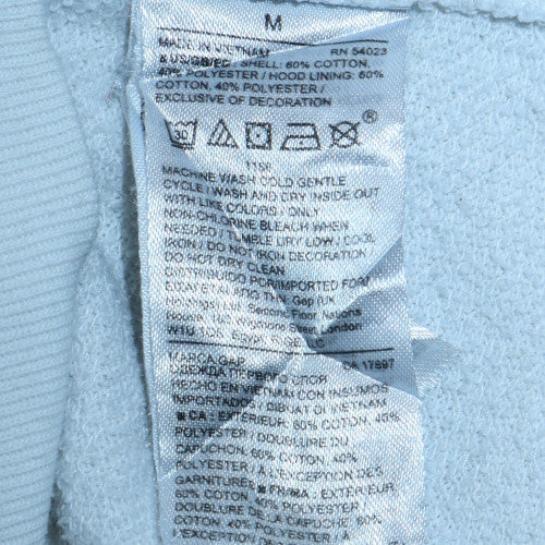 GAP Men's White Pullover Hoodie M Logo Fleece Hooded Sweatshirt