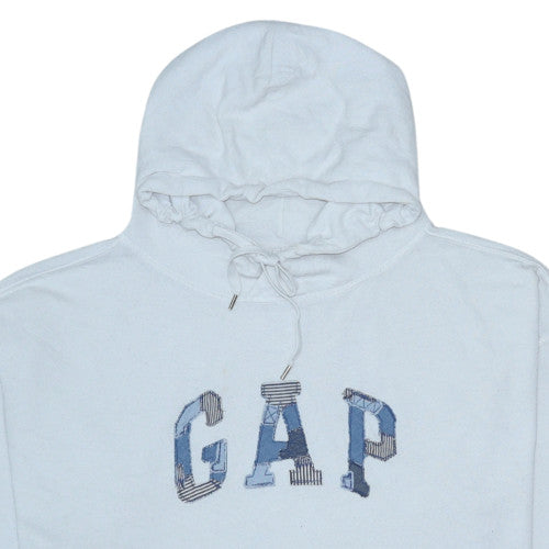 GAP Men's White Pullover Hoodie M Logo Fleece Hooded Sweatshirt