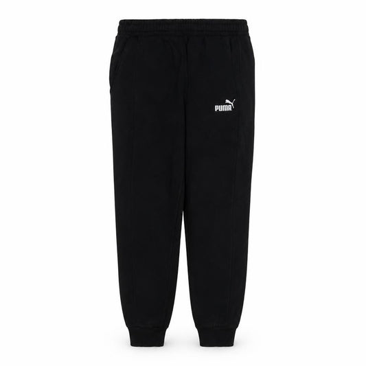 Front view of Puma Men's Black L Regular Fit Sweatpants with Logo
