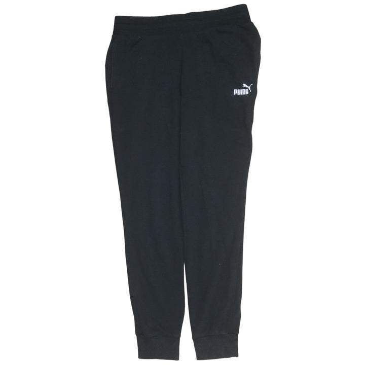 Puma Womens Black Jogger Trousers Size M Elastic Waist Cuffed