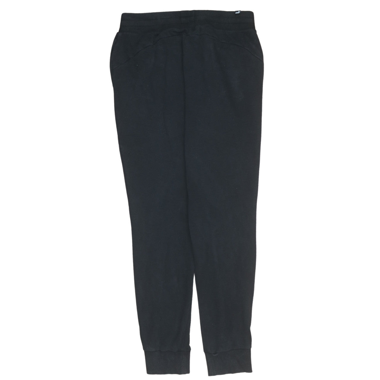 Puma Womens Black Jogger Trousers Size M Elastic Waist Cuffed