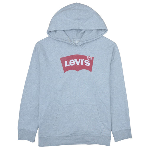 Levi's Men's Grey XL Pullover Hoodie with Logo Print