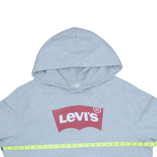 Levi's Men's Grey XL Pullover Hoodie with Logo Print