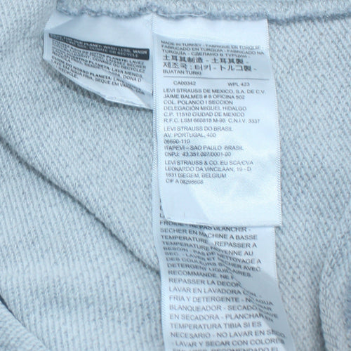 Levi's Men's Grey XL Pullover Hoodie with Logo Print