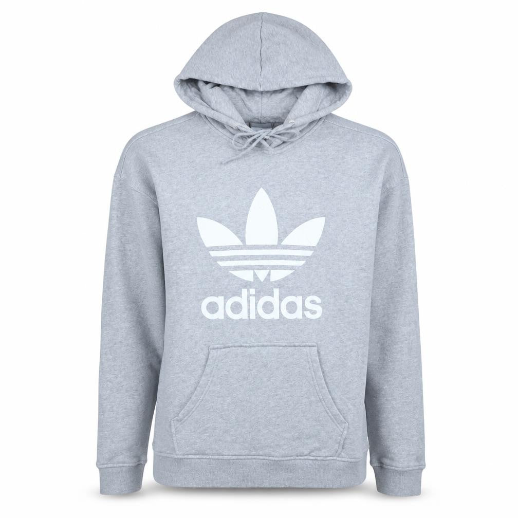 Front view of Adidas Women Grey, size 12, Pullover Hoodie Sweatshirt