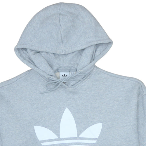Adidas Women Grey Size 12 Pullover Hoodie Sweatshirt