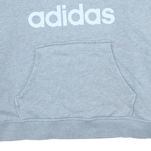 Adidas Women Grey Size 12 Pullover Hoodie Sweatshirt