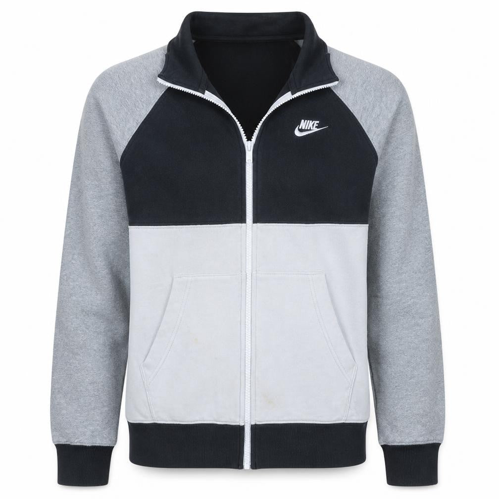 Front view of Nike Men's Grey Full Zip Sweatshirt, size S, Regular Fit