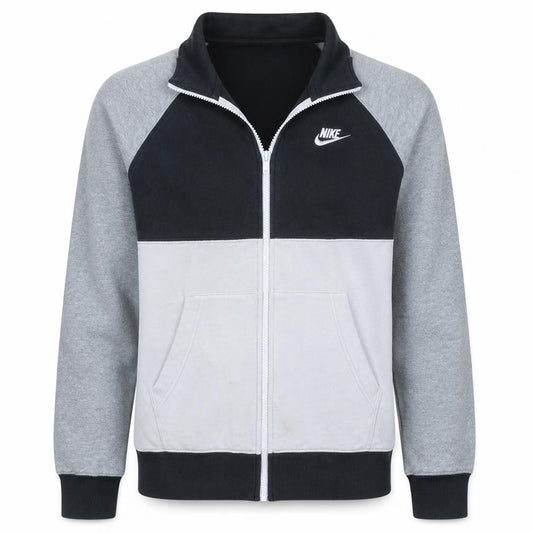 Front view of Nike Men's Grey Full Zip Sweatshirt, size S, Regular Fit